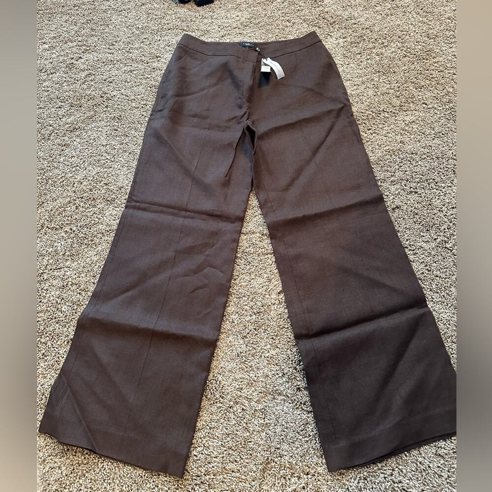 Talbots Brown Women’s 14 Heritage wide leg Pure Irish Linen pant ☘️ 👖 NWT - Picture 14 of 15